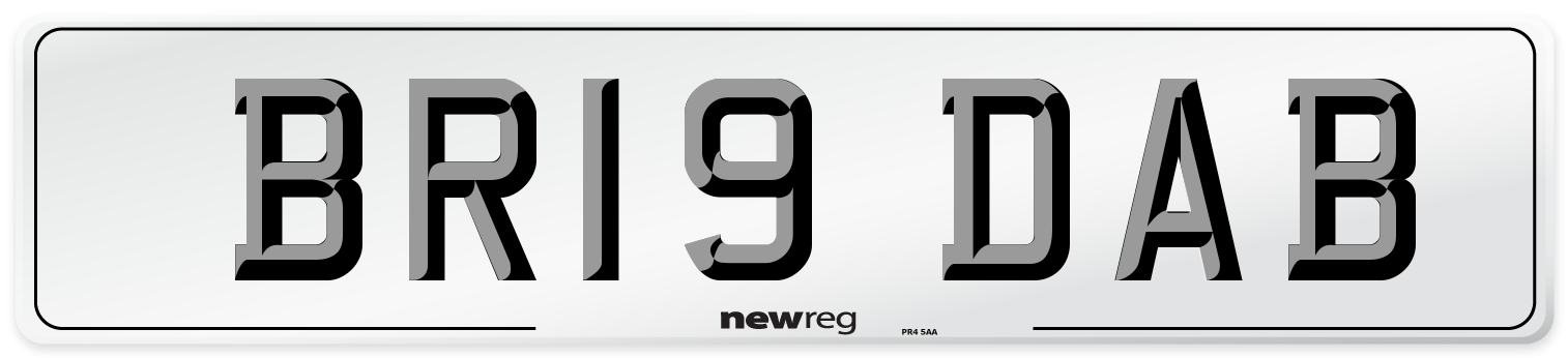 BR19 DAB Number Plate from New Reg